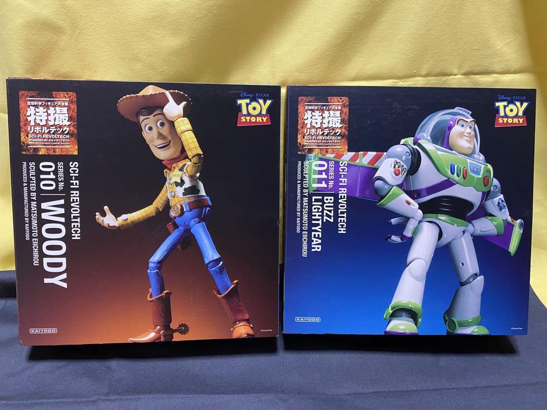 Tokusatsu Revoltech Toy Story Woody & Buzz Lightyear Figure Set Kaiyodo Japan