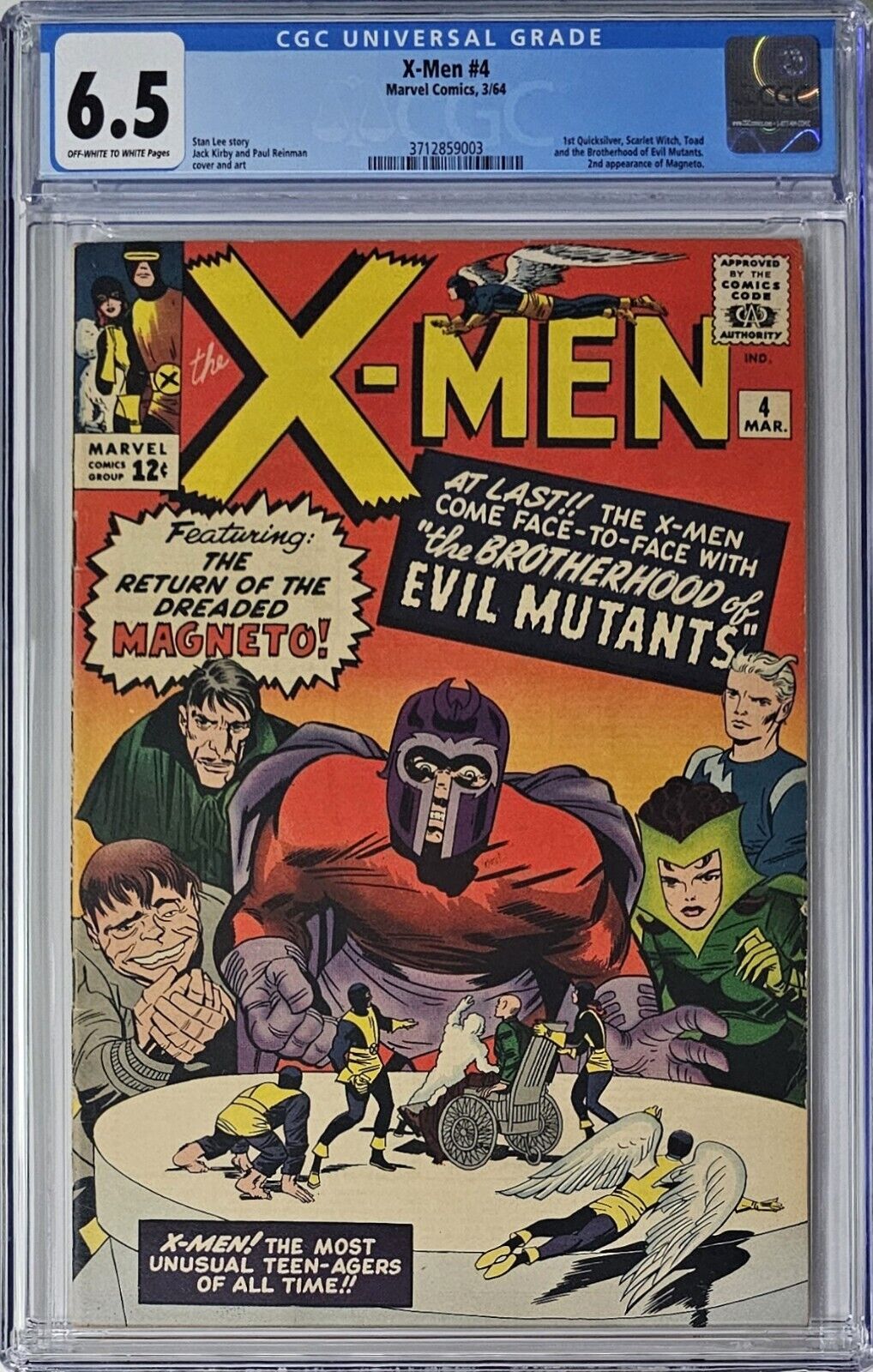 X-Men #4 CGC 6.5 Marvel Comic 1964 1st Appearance of Quicksilver & Scarlet Witch