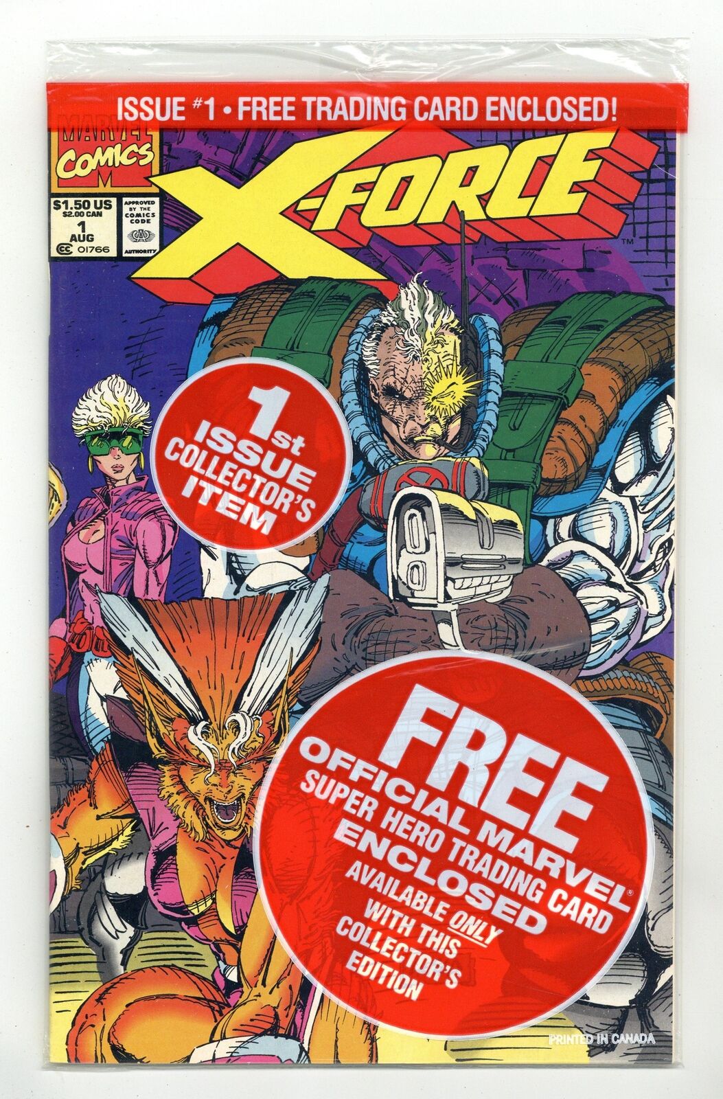 X-Force 1B Deadpool Card Included VF 8.0 1991