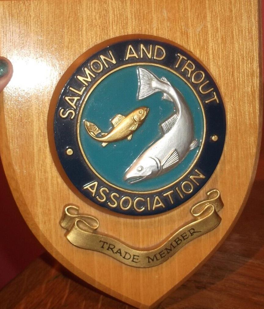 Vintage Salmon & Trout Asscn University College School Crest Shield Plaque xzd