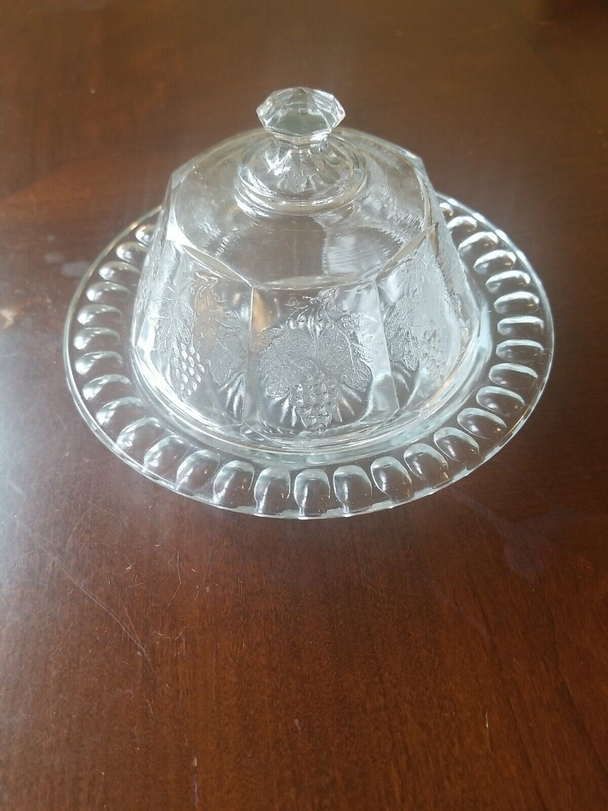 Vintage 1940-49 Heisey Clear Crystal Round Domed Butter Dish Mid Century