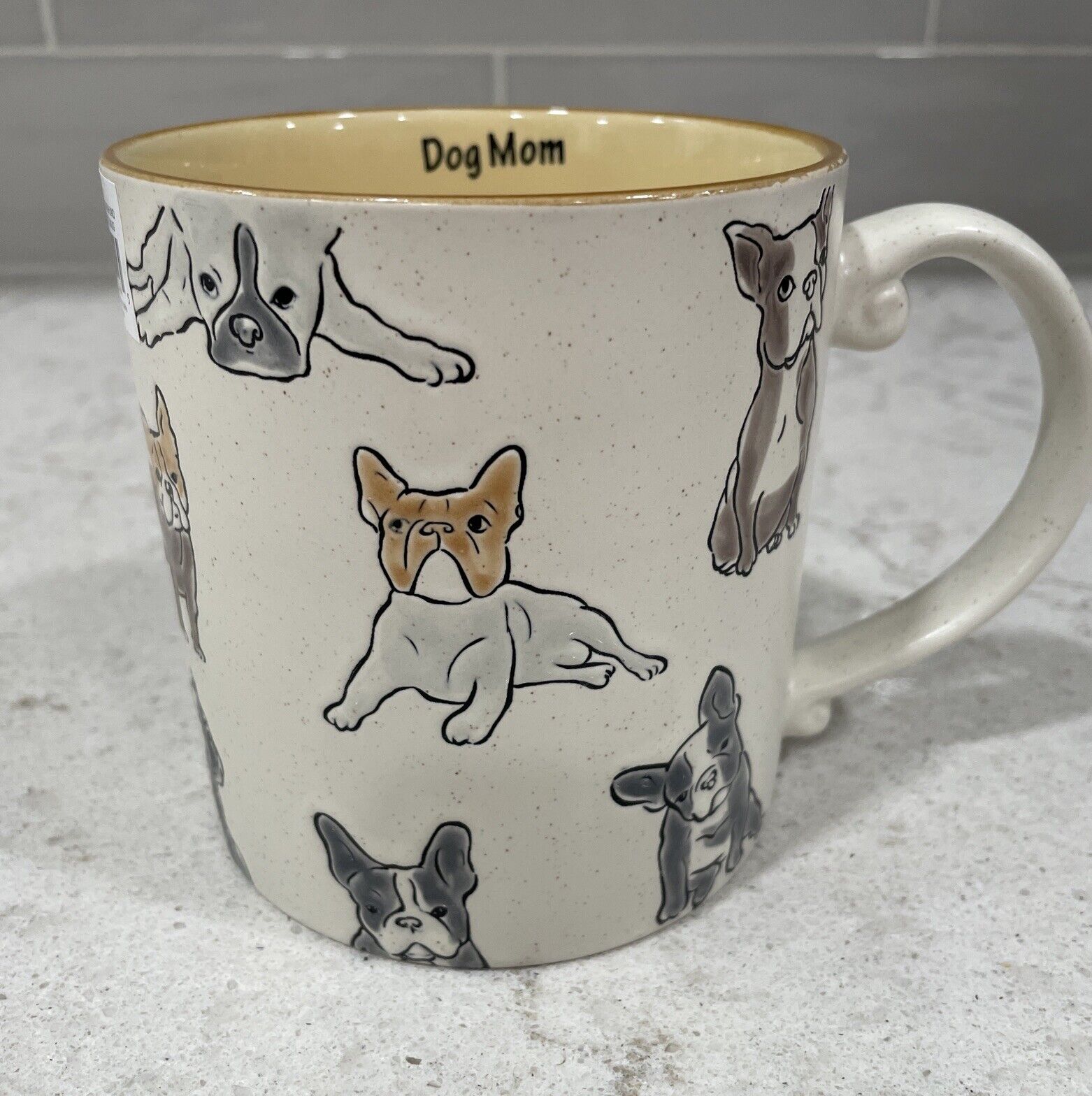FRENCH BULLDOG “Dog Mom” Hand Painted large 21oz Spectrum Designz Coffee Mug