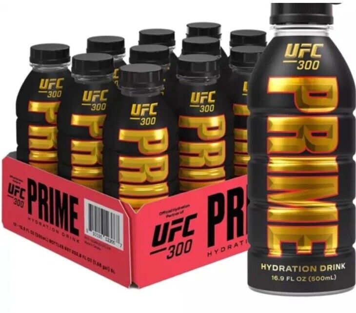 Prime UFC 300 Hydration Case Of 12-500ml Sealed Slab Limited Edition-SHIPS NOW