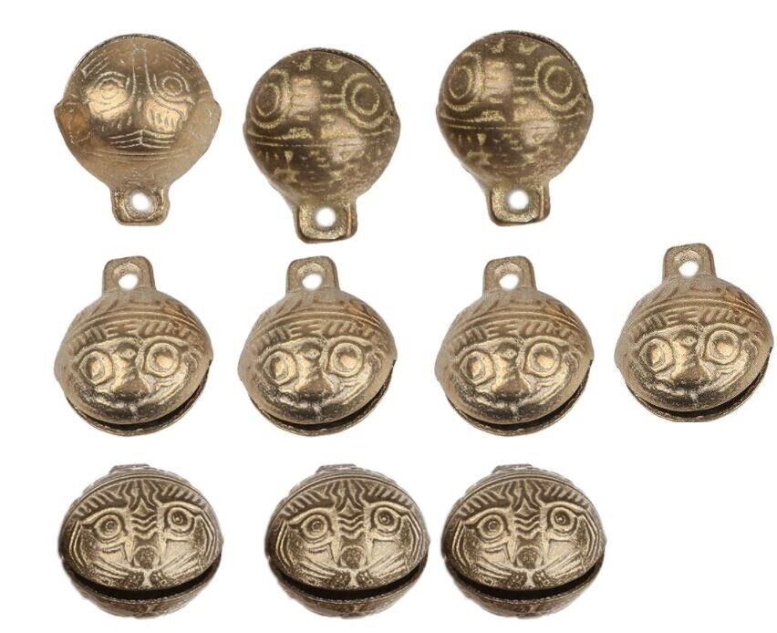 New TIBETAN Brass BELLS LOT of 10 16mm Bead Craft Temple Herding Small Metal 