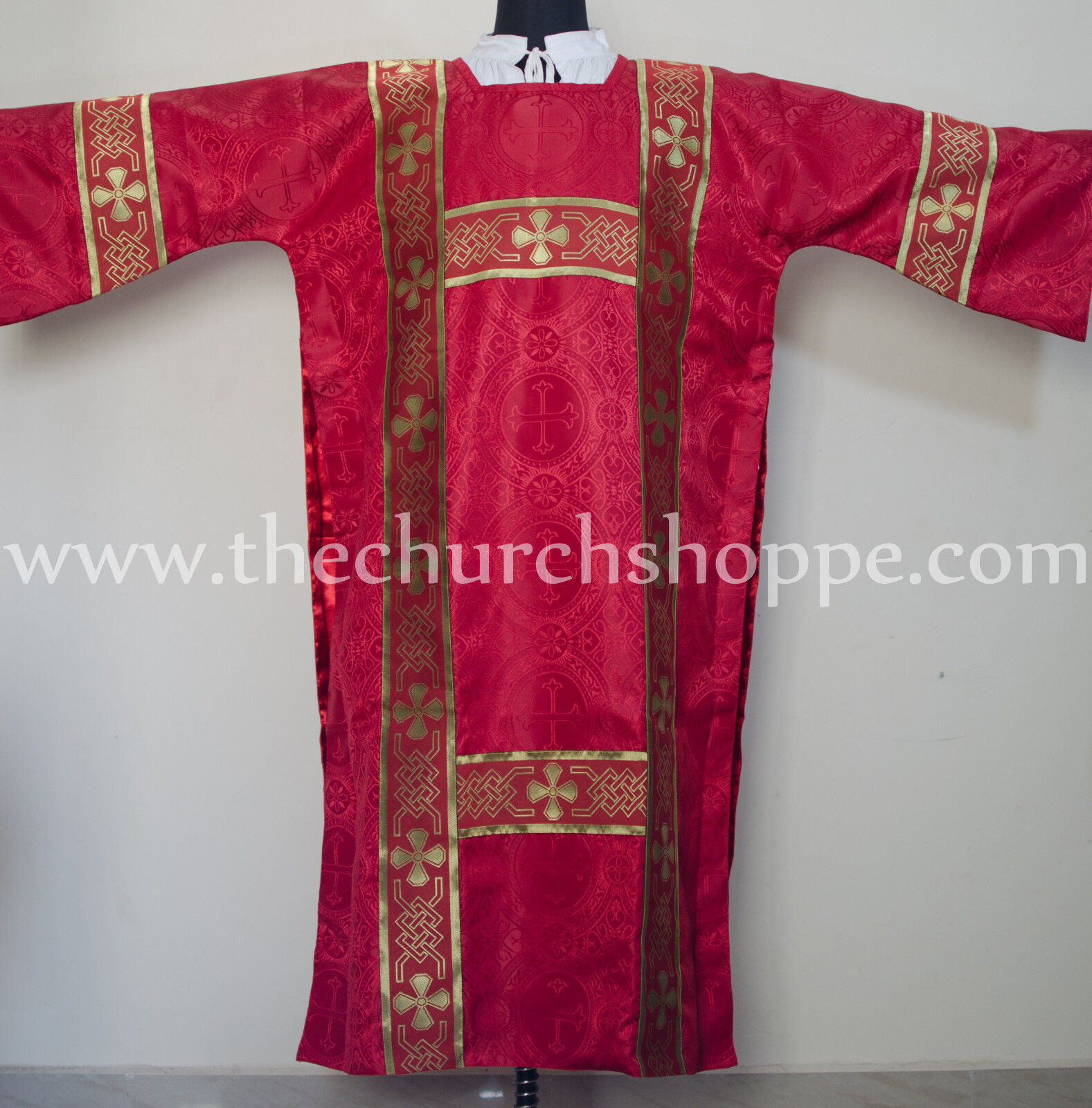 Dalmatic Red vestment with Deacon's stole and maniple lined,Dalmatic chasuble,