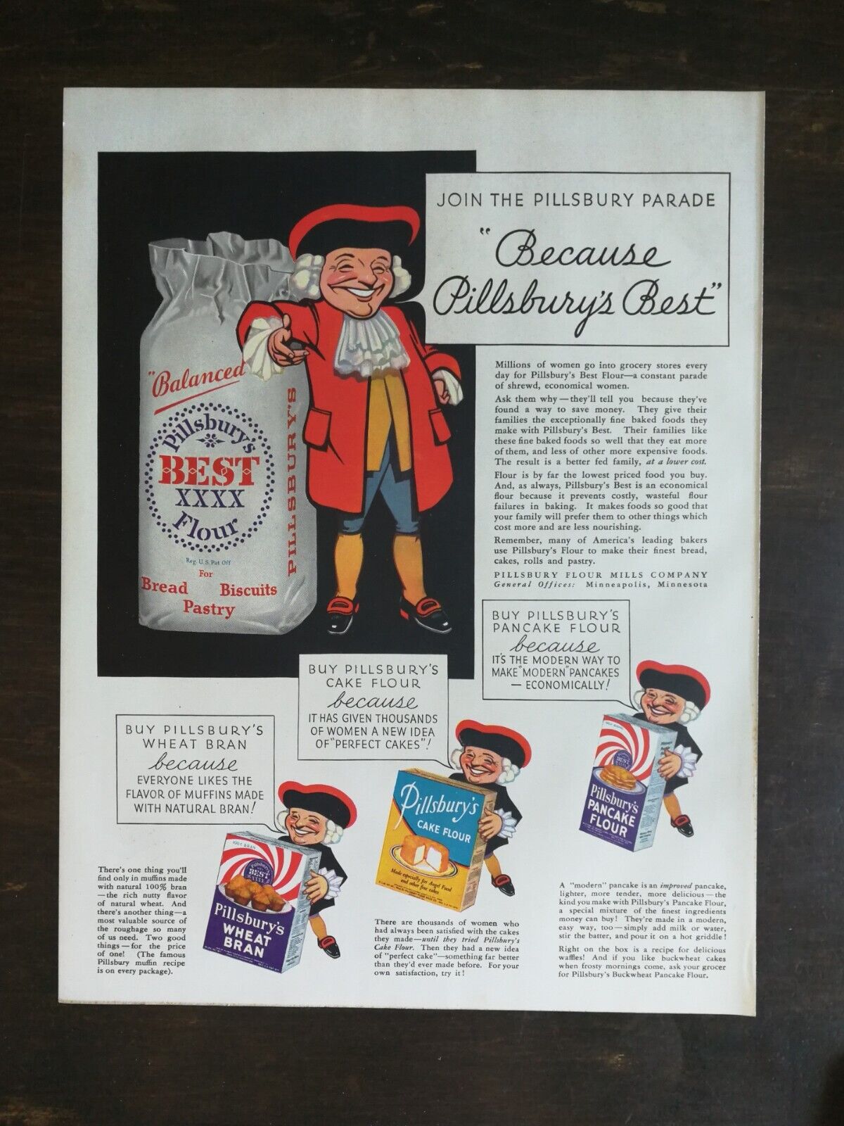 Vintage 1932 Pillsbury\'s Best XXXX Balanced Flour Full Page Original Ad 424