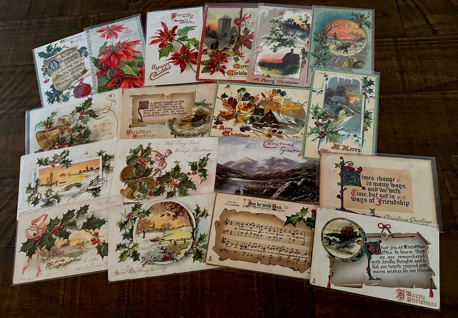 Lot of 18 ~Vintage ~Antique ~* TUCK*~Christmas Postcards~1900's~in Sleeves~k500
