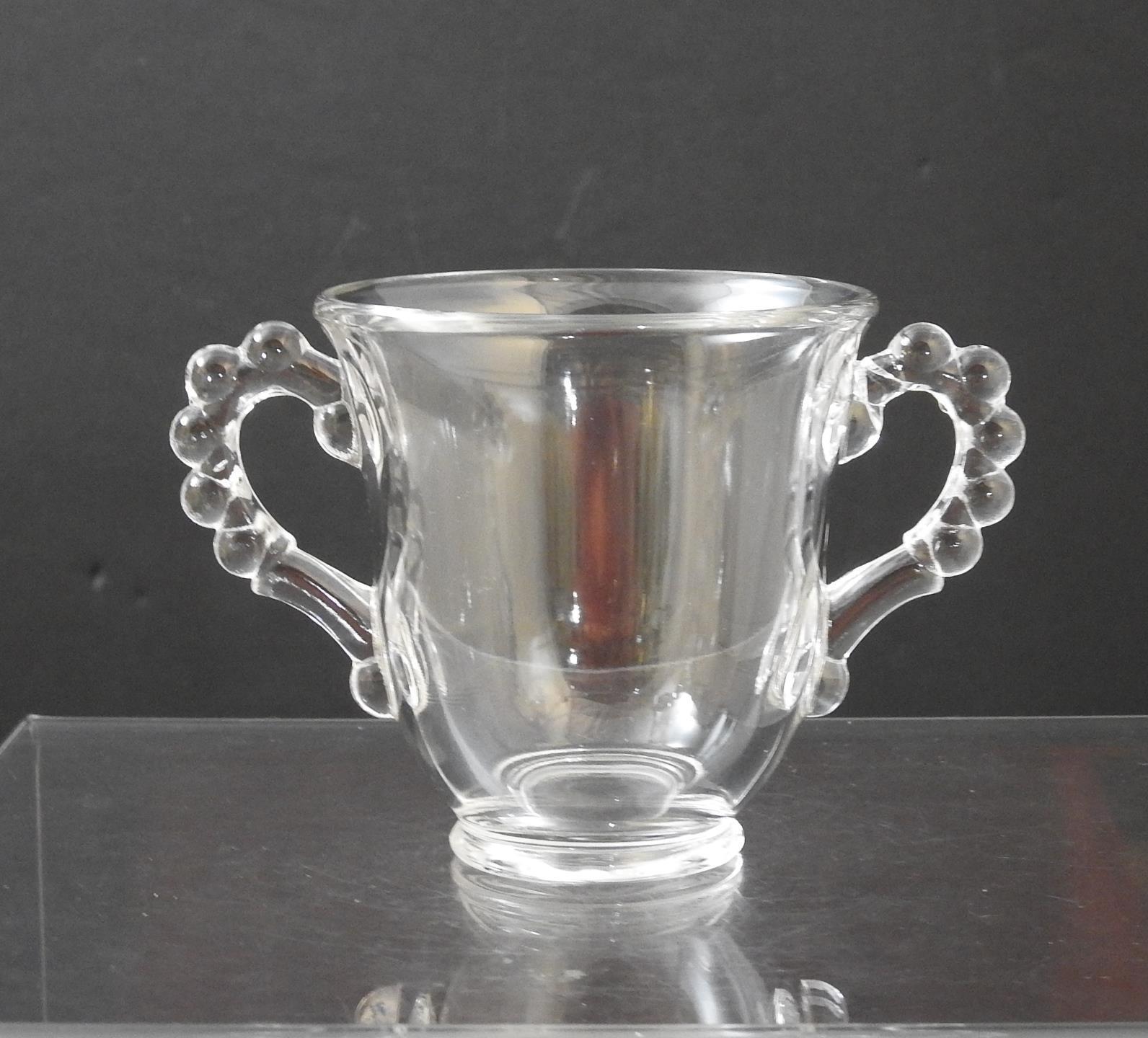Vintage Imperial Glass Ohio Candlewick Clear Open Sugar About 3 1/4\