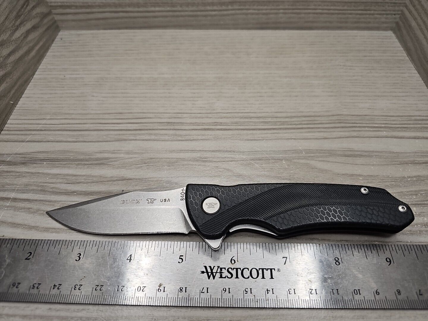 Buck USA Sprint Select 840BKS Folding Pocket Knife - Black Handle - Red Spacer