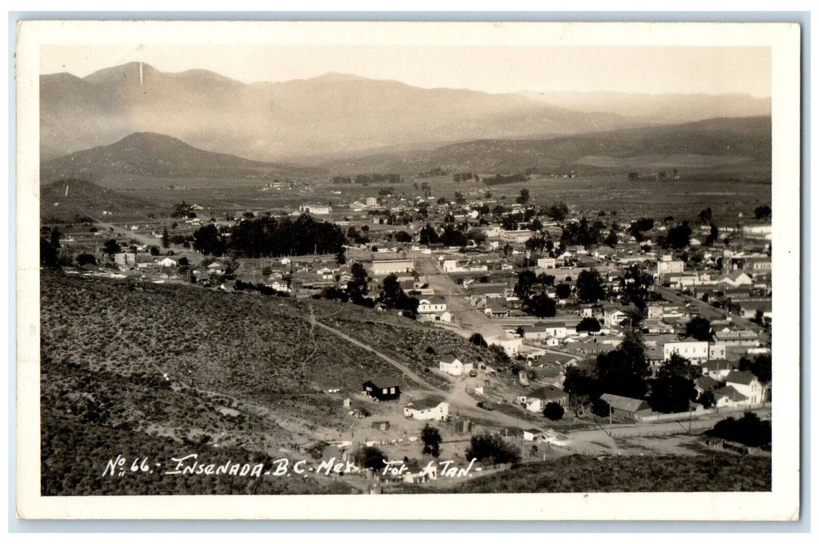 c1920's General View of Ensenada Baja California Mexico RPPC Photo Postcard