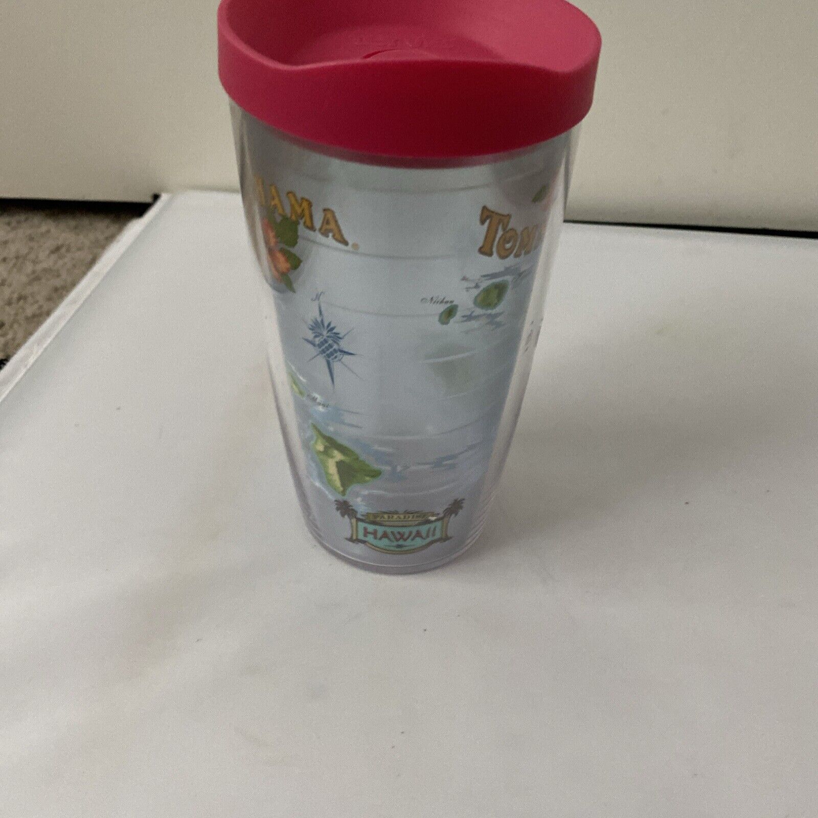 Tervis Travel Cup W/ Lid Tommy Bahama Greetings From Hawaii Welcome To Paradise