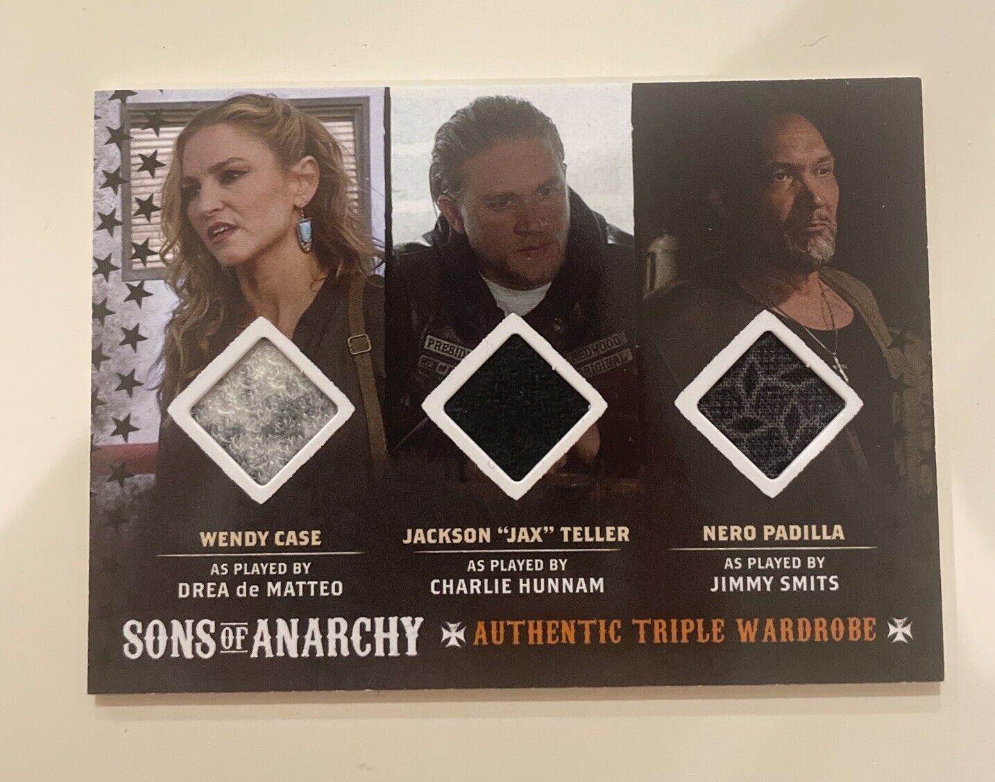 2015 Cryptozoic Sons Of Anarchy Season 6 & 7 Triple Wardrobe Patch Card TM 6 Jax