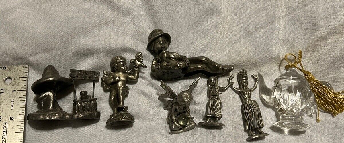 Pewter Figurines Lot Of 8 Different [ Animal,Historical, Fantasy]