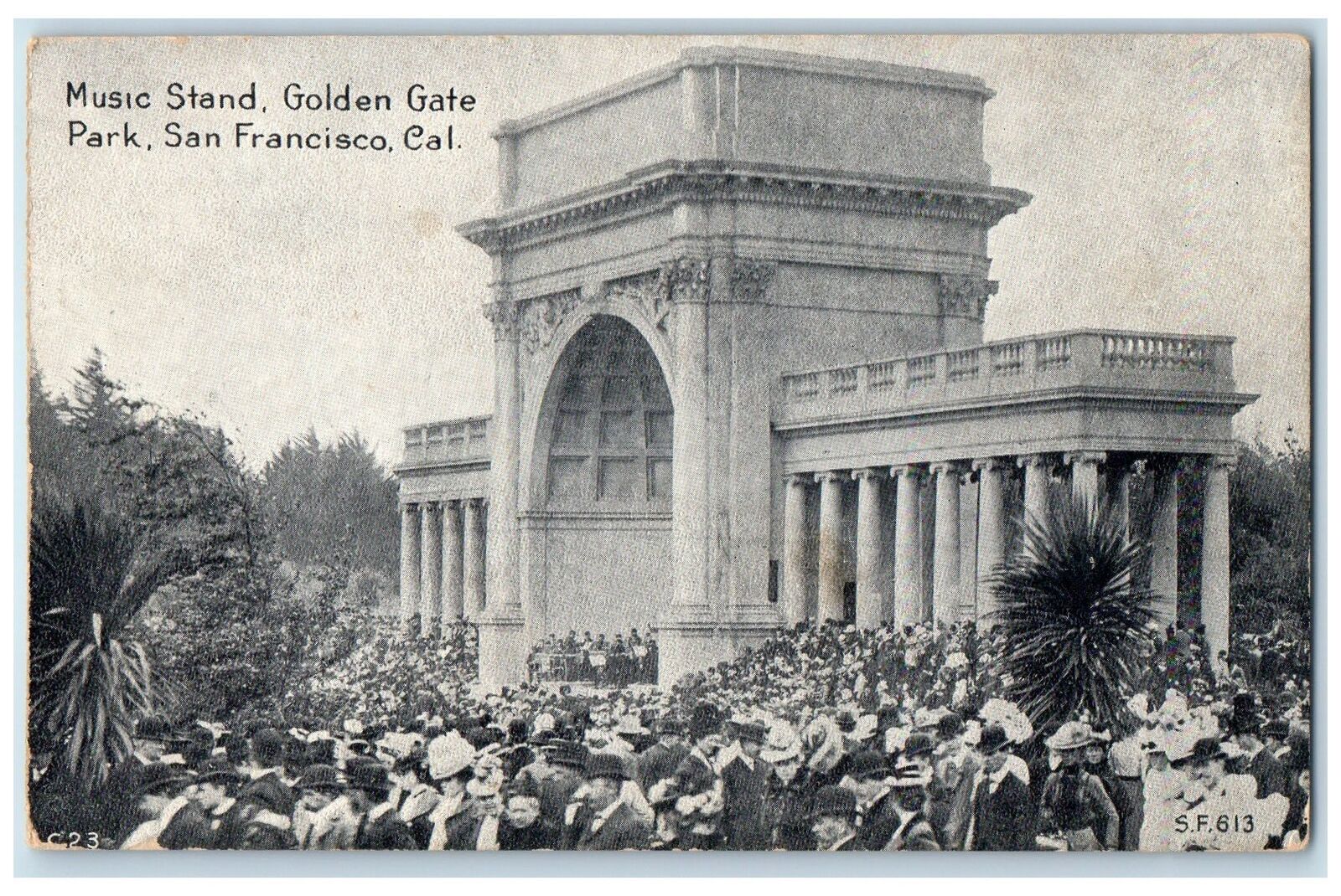c1910\'s Music Stand Golden Gate Park San Francisco California CA People Postcard