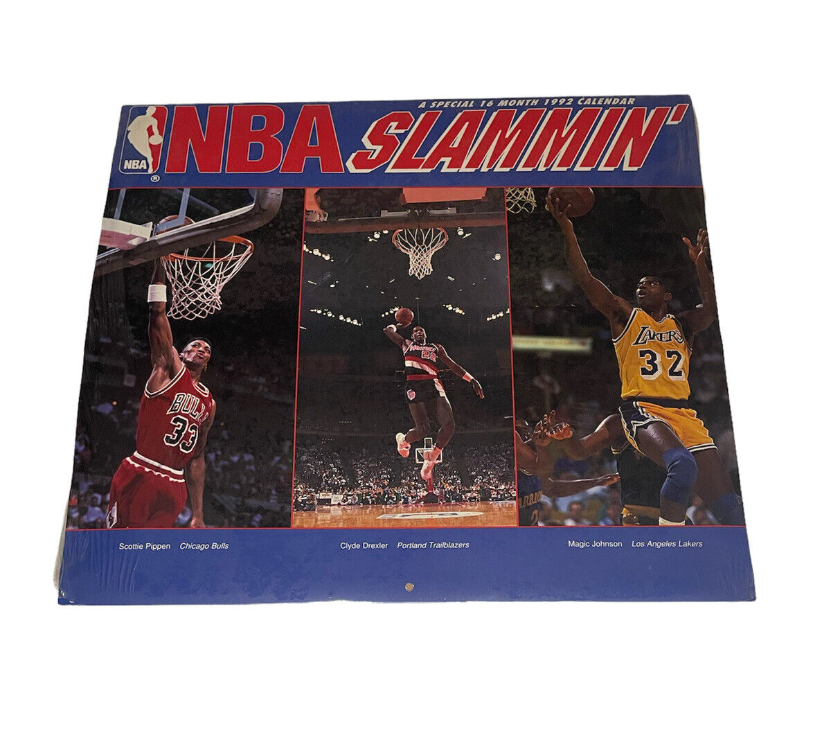 1992 NBA Slammin Calendar New With Flaws Basketball Vtg 16 Month