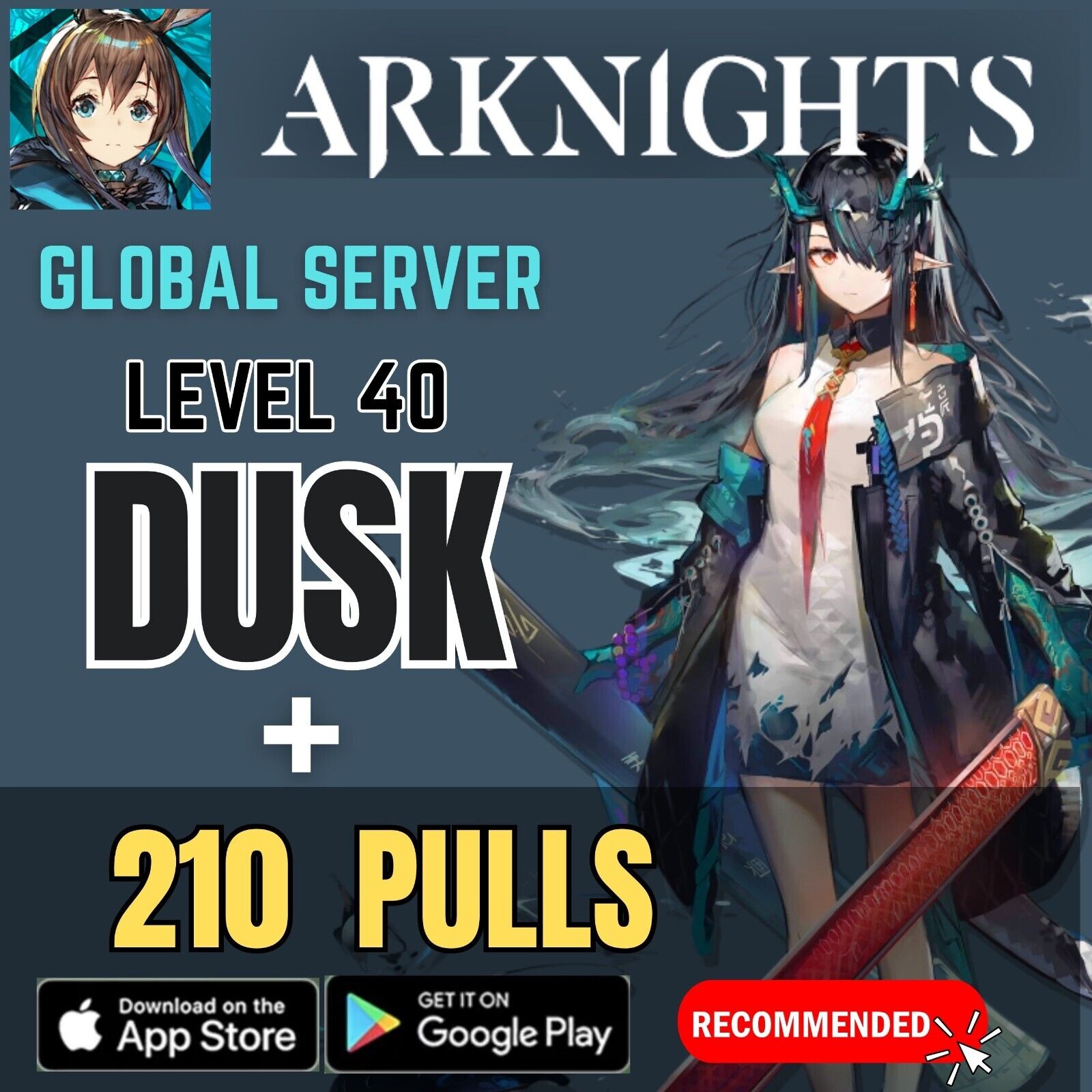 [EN] Arknights Global Dusk + 210 pulls LVL 40