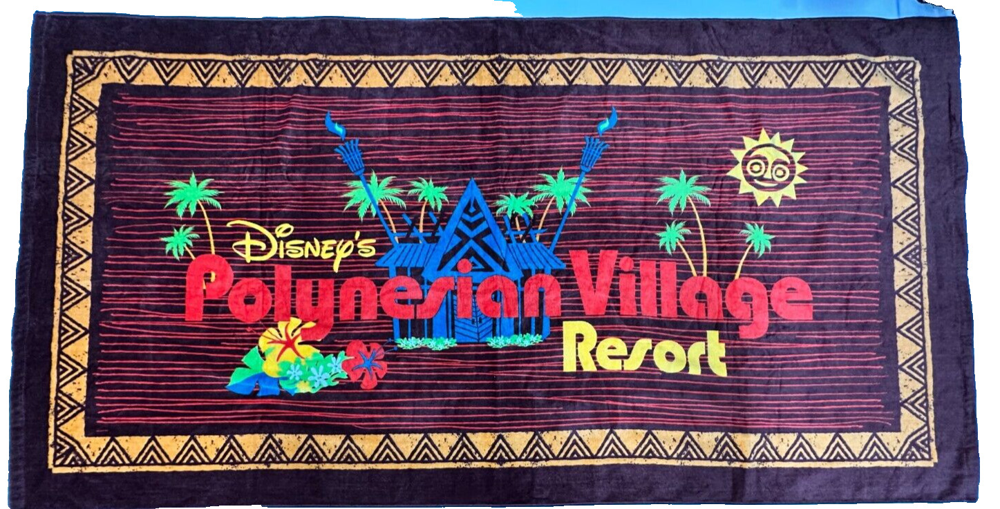 2023 Disney World Parks Polynesian Village Resort Tiki Totem Beach Towel 63x33