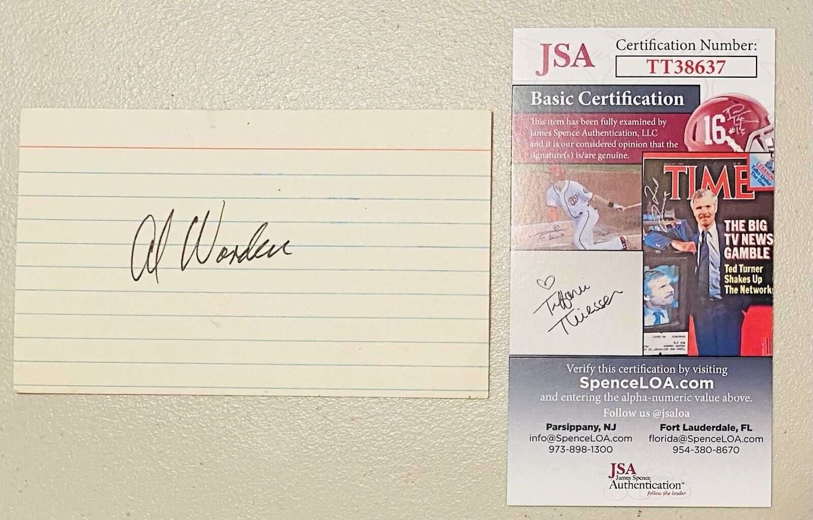 Al Worden Signed Autographed 3x5 Card JSA NASA Apollo 15 Astronaut