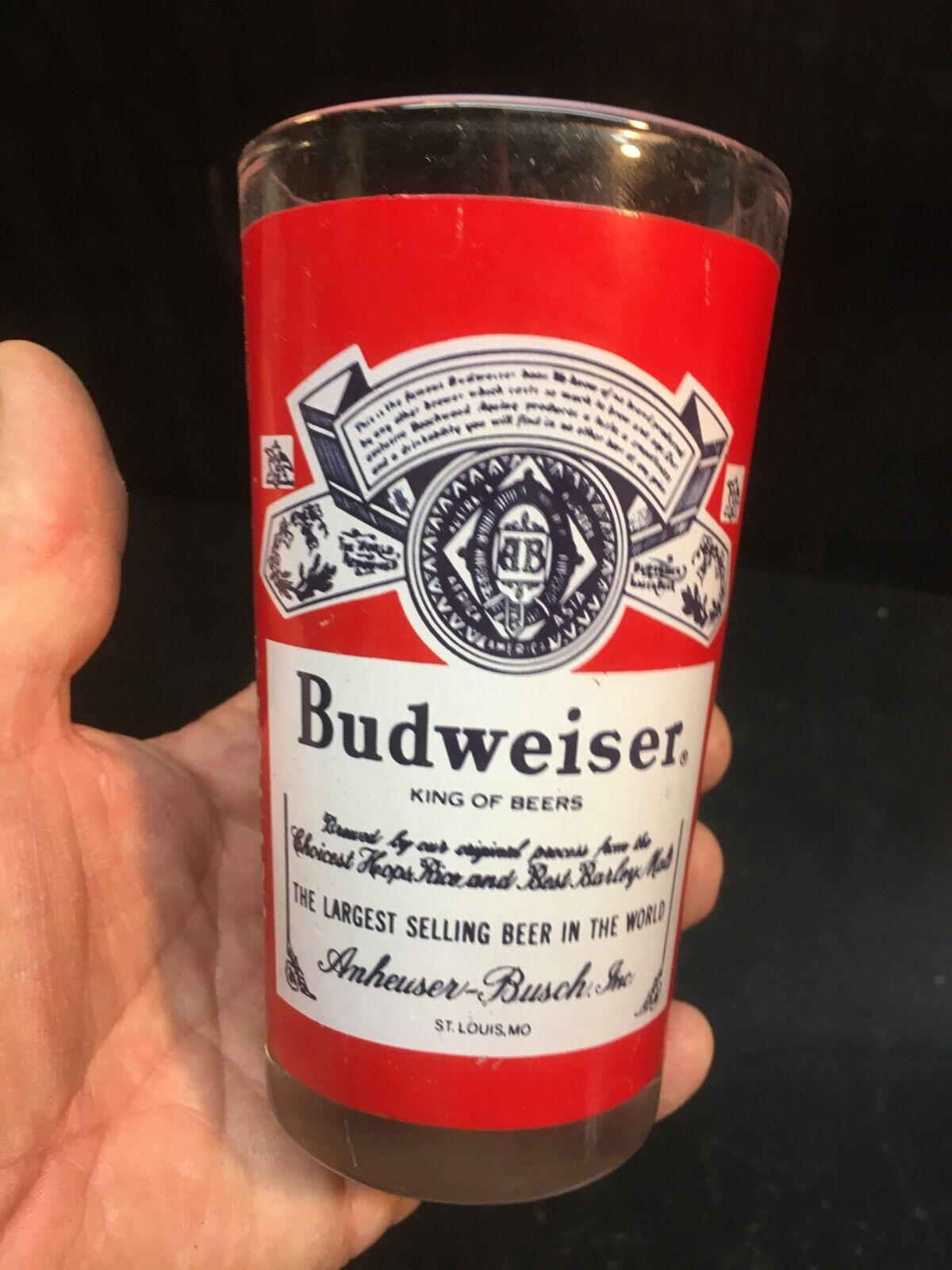 Vintage Mid Century Single Budweiser 8 OZ. Drinking Glass
