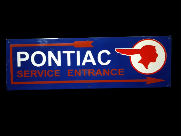 Porcelain Pontiac Service Enamel Metal Sign Size 30\