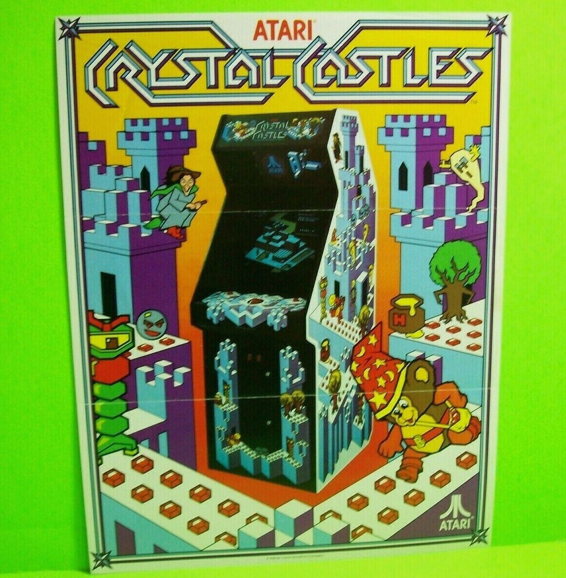 Crystal Castles Arcade FLYER Original Atari 1983 Video Game Artwork Bentley Bear