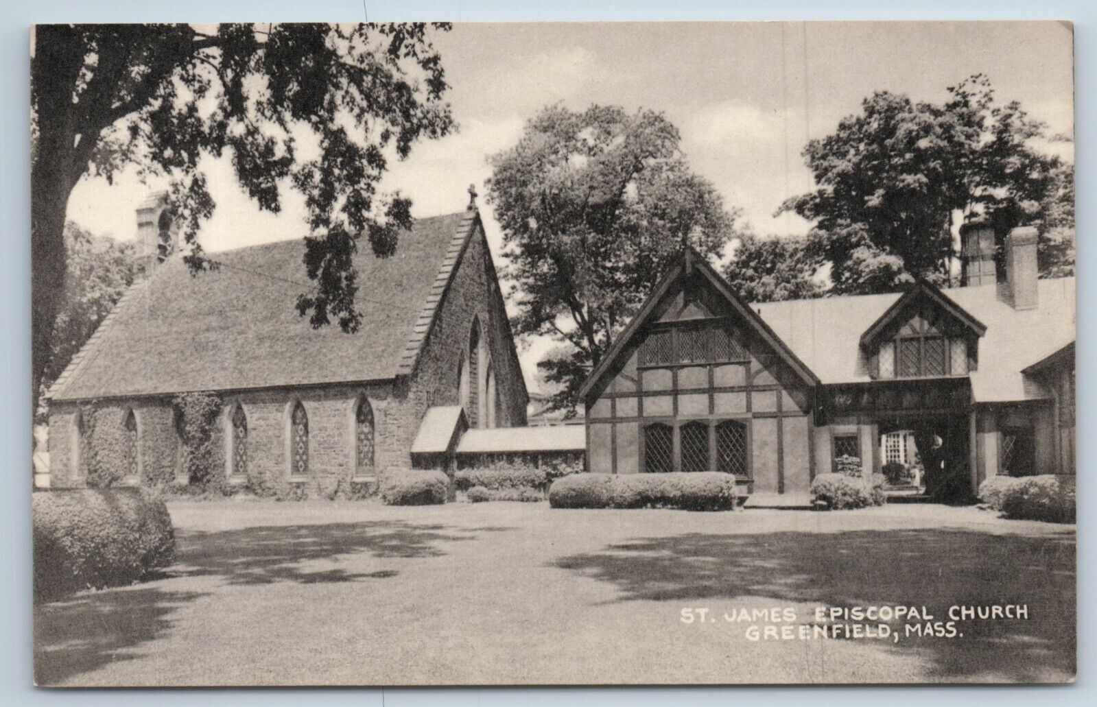 Postcard St. James Episcopal Church Greenfield Massachusetts Collotype