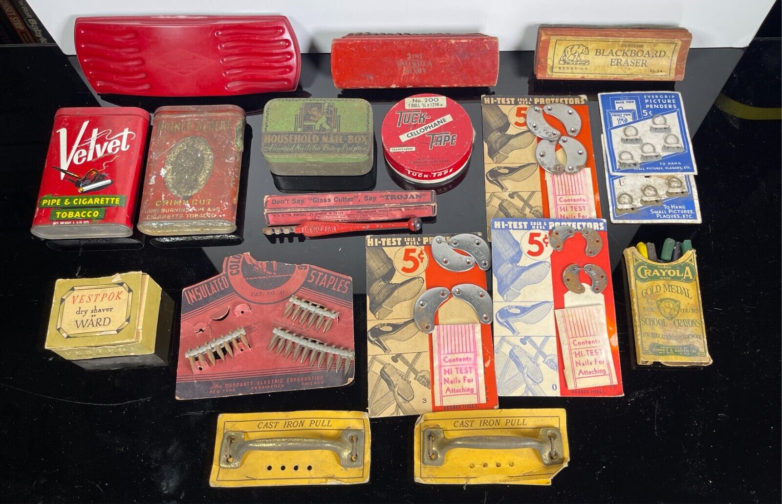 Collection Lot of Tins and other Vintage and Antique Household Goods