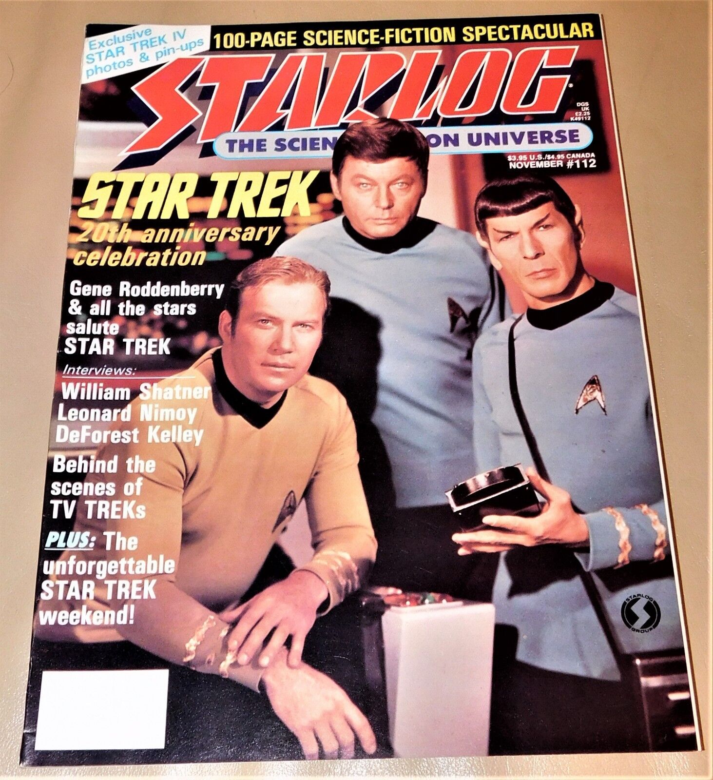 STARLOG #112, STAR TREK 20TH ANNIVERSARY CELEBRATION EDITION – NOV. 86- 100 pgs