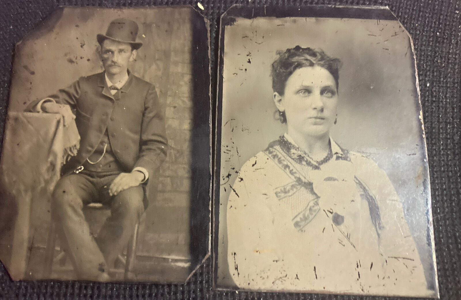 Antique Tintype Lot Of Doc And Kate Rare Old West Treasure