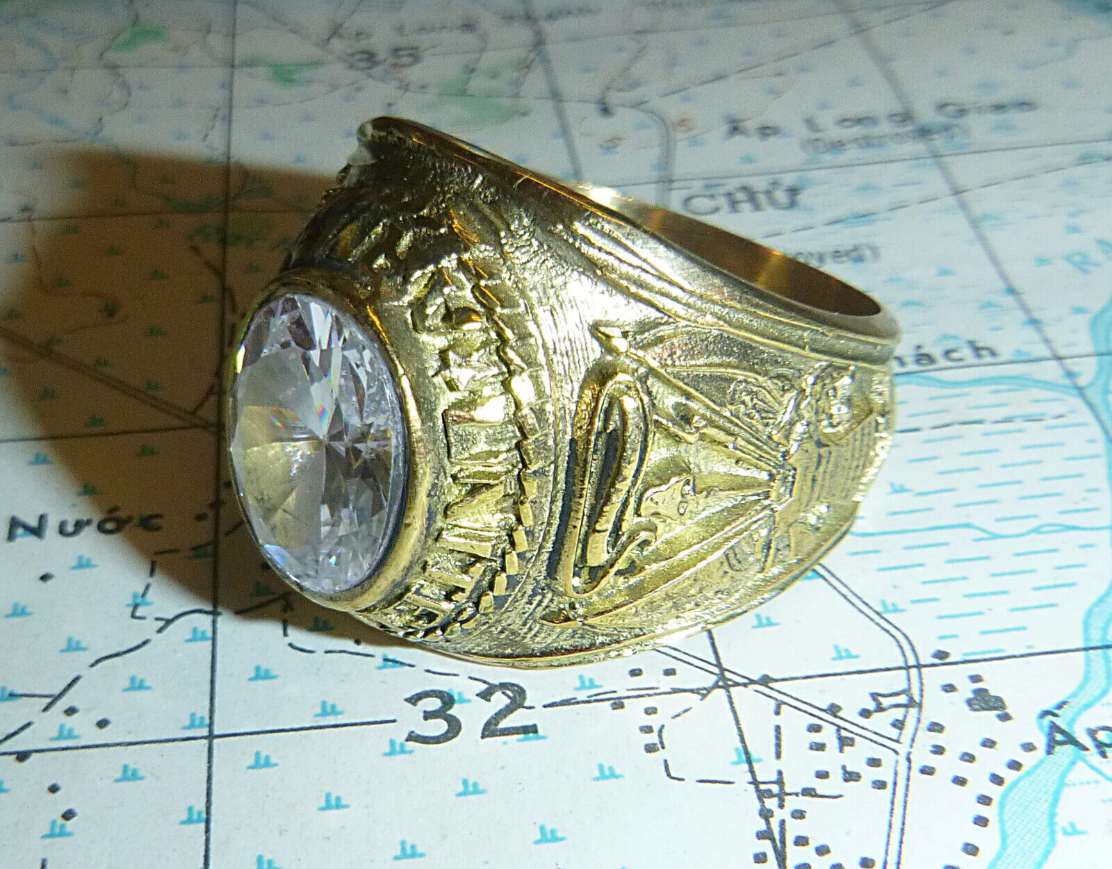 United States Army - MENS RING - SIZE 10.5 - LARGE - White - Vietnam War - R.55