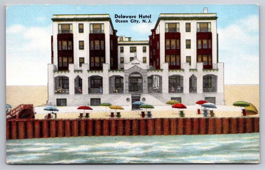 eStampsNet - Delaware Hotel on Boardwalk Ocean City NJ Postcard 