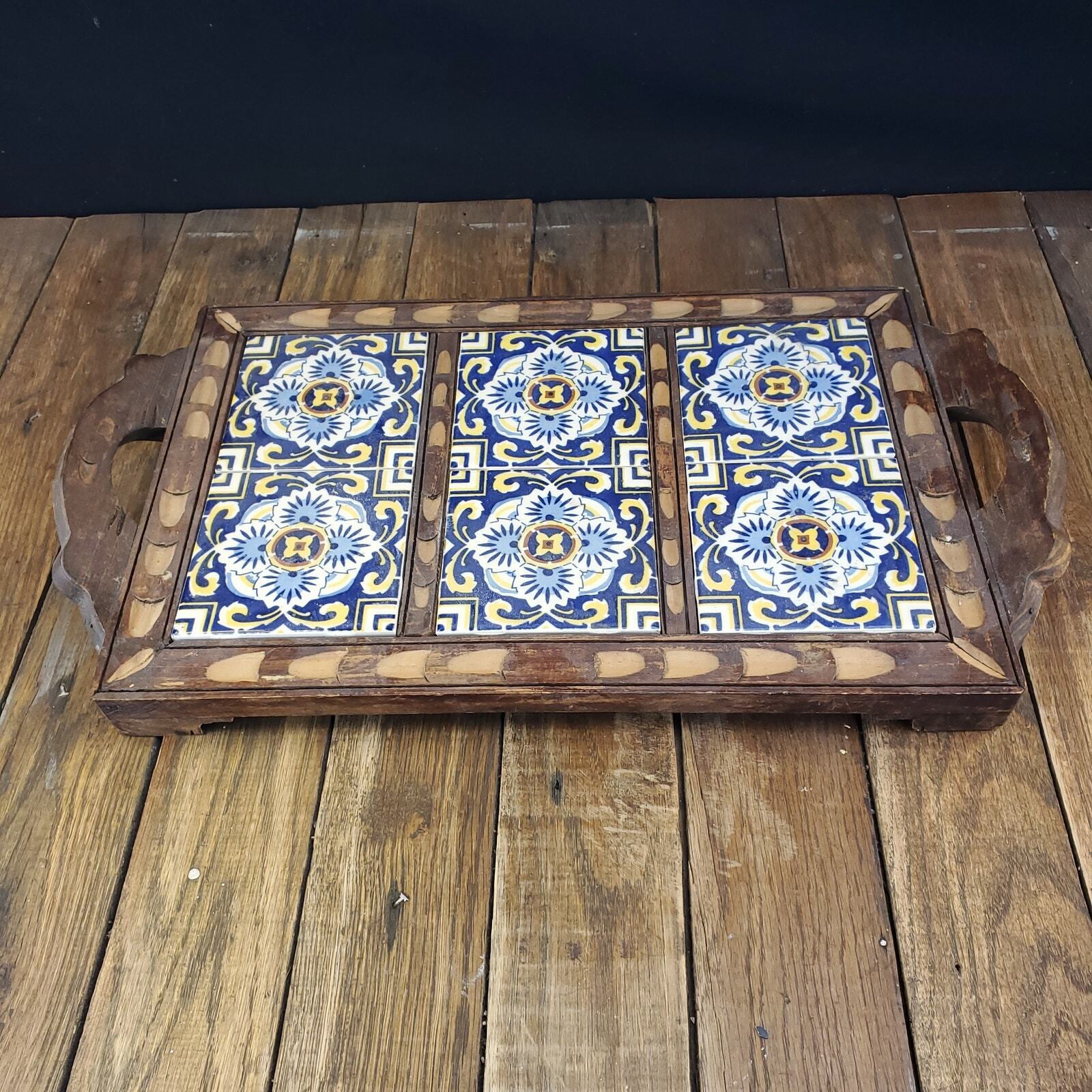 Vintage Handcrafted Serving Tray Tea Rustic Kitchen Decor