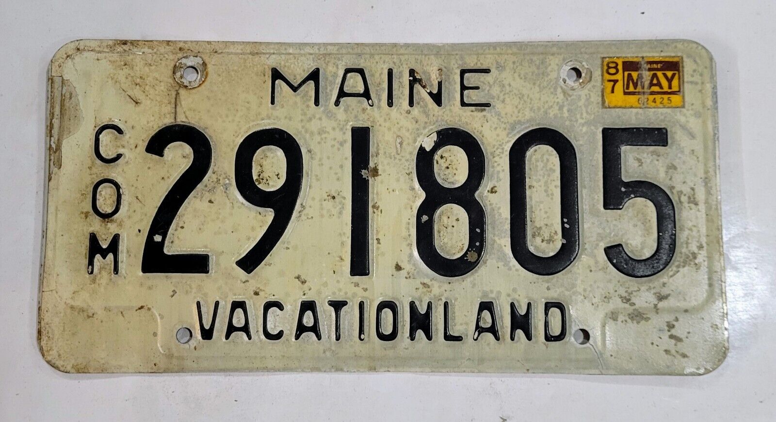 Vintage 1987 MAINE Commercial License Plate ~ 291805 ~ 🔥  🔥