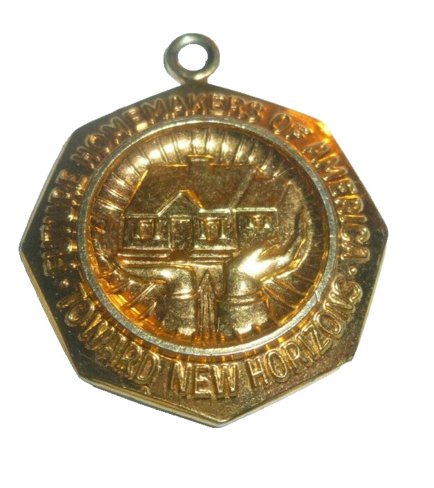 Vintage Future Homemakers of America Key Chain Medallion Gold Tone