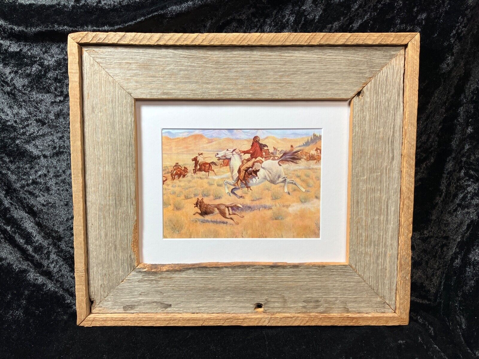 Gathering of Trappers Frederick Remington Western Cowboy Art Print Wood Framed