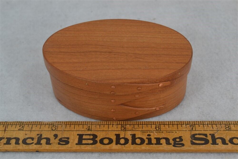  pantry box bent wood oval 4 x 3 finger laps Shaker replica new/old vintage 