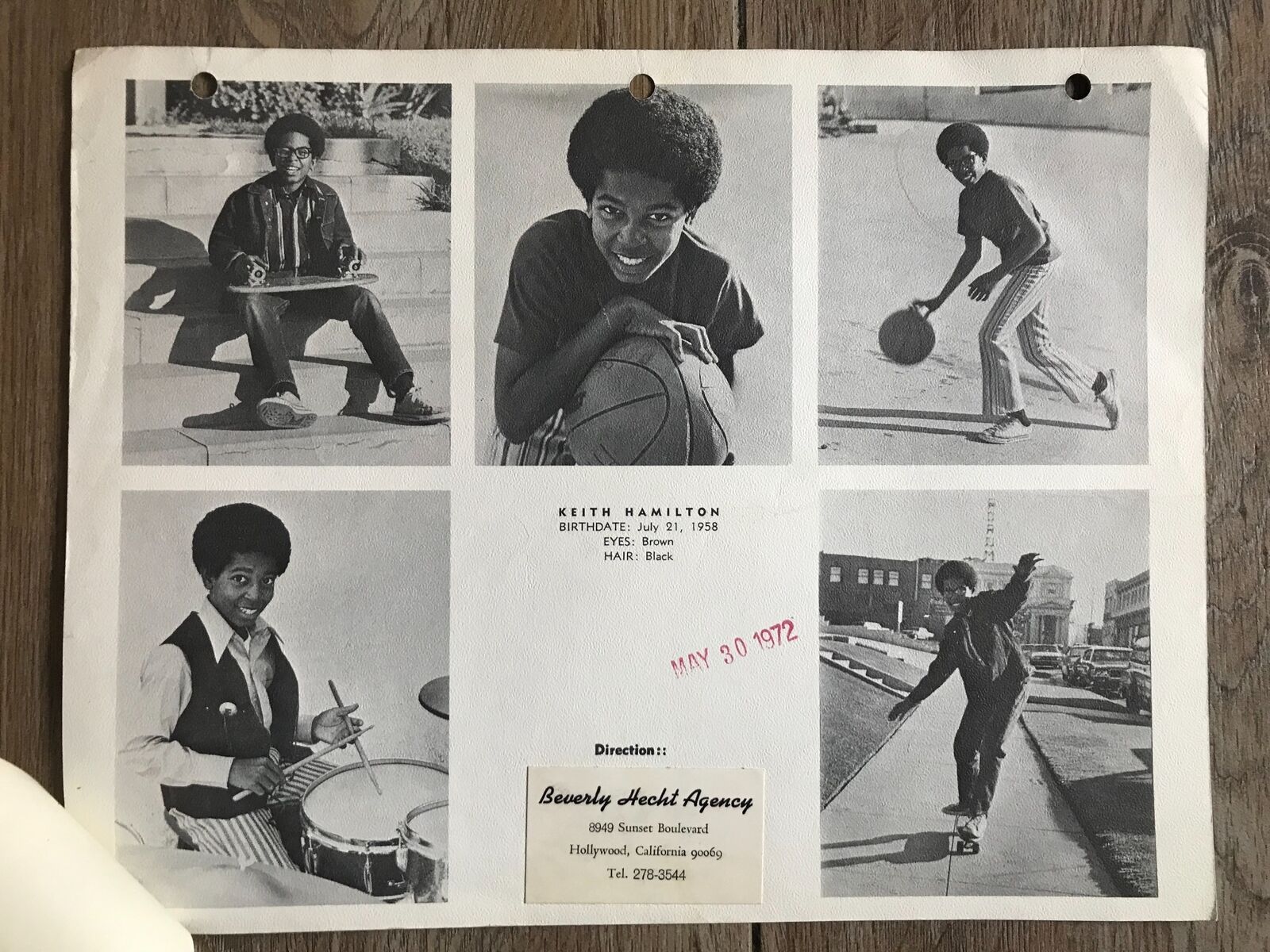 1972 KEITH HAMILTON Headshots Photos Bill Cosby Mixed Company Black Child Actor