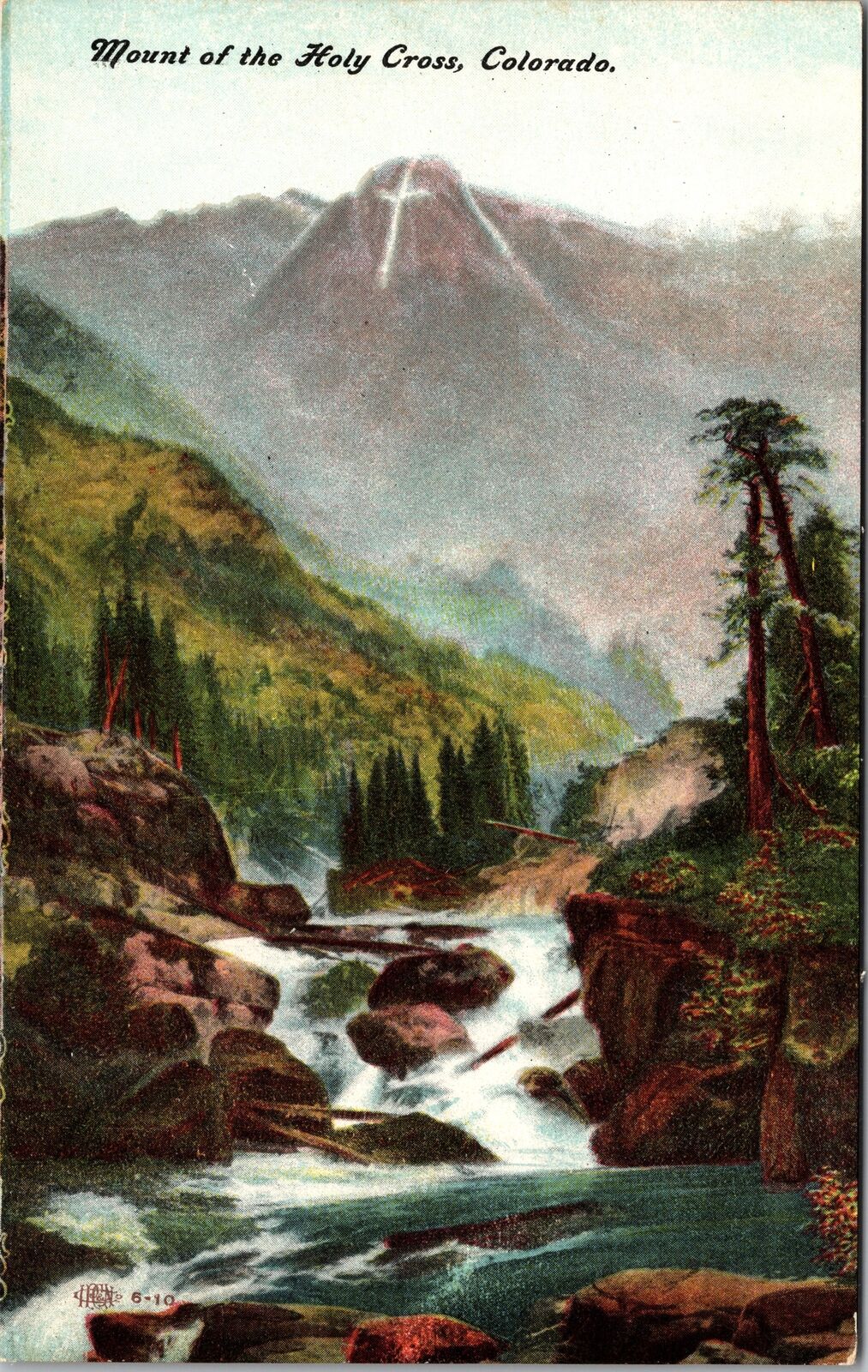 CO-Colorado, Mount the Holy Cross, Scenic River, Vintage Postcard