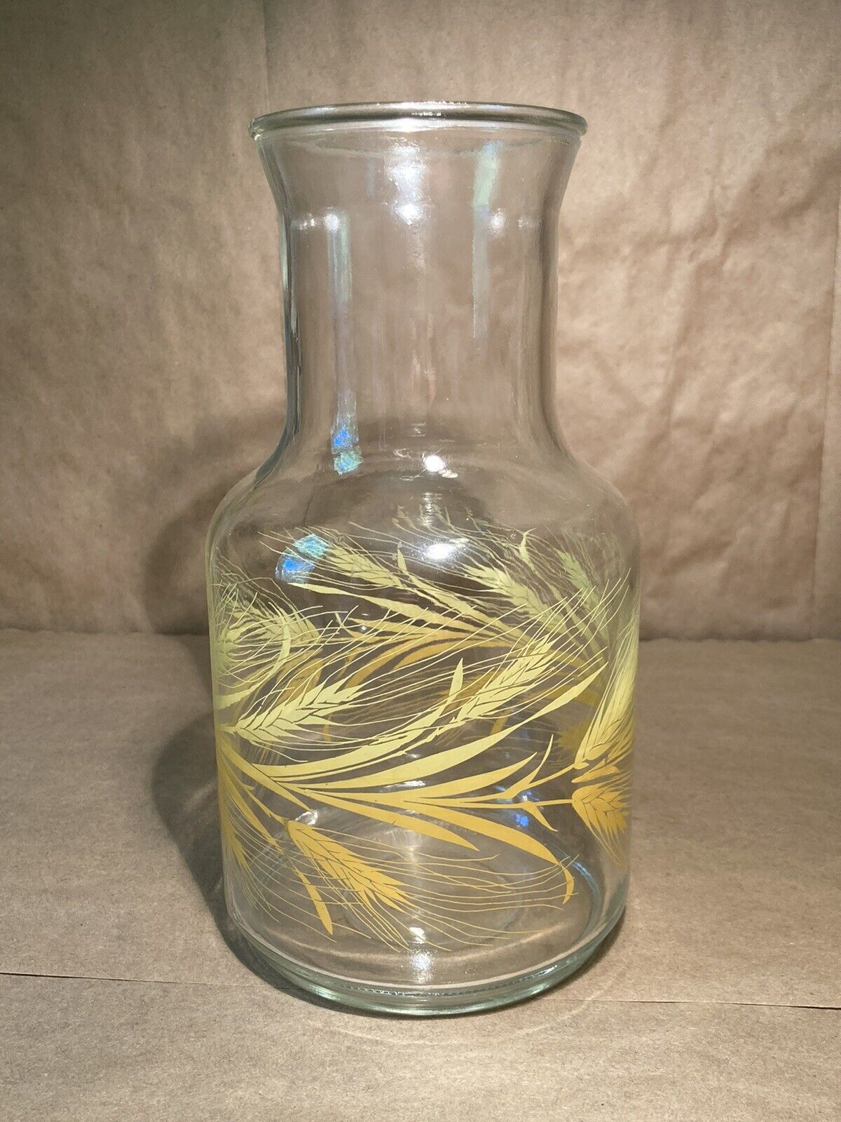 Vintage Mid Century Libbey Glass Co Wheat Pattern Juice Pitcher / Jug No Lid