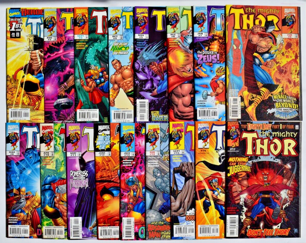 THOR (1998) 17 ISSUE COMIC RUN #1-17 MARVEL COMICS