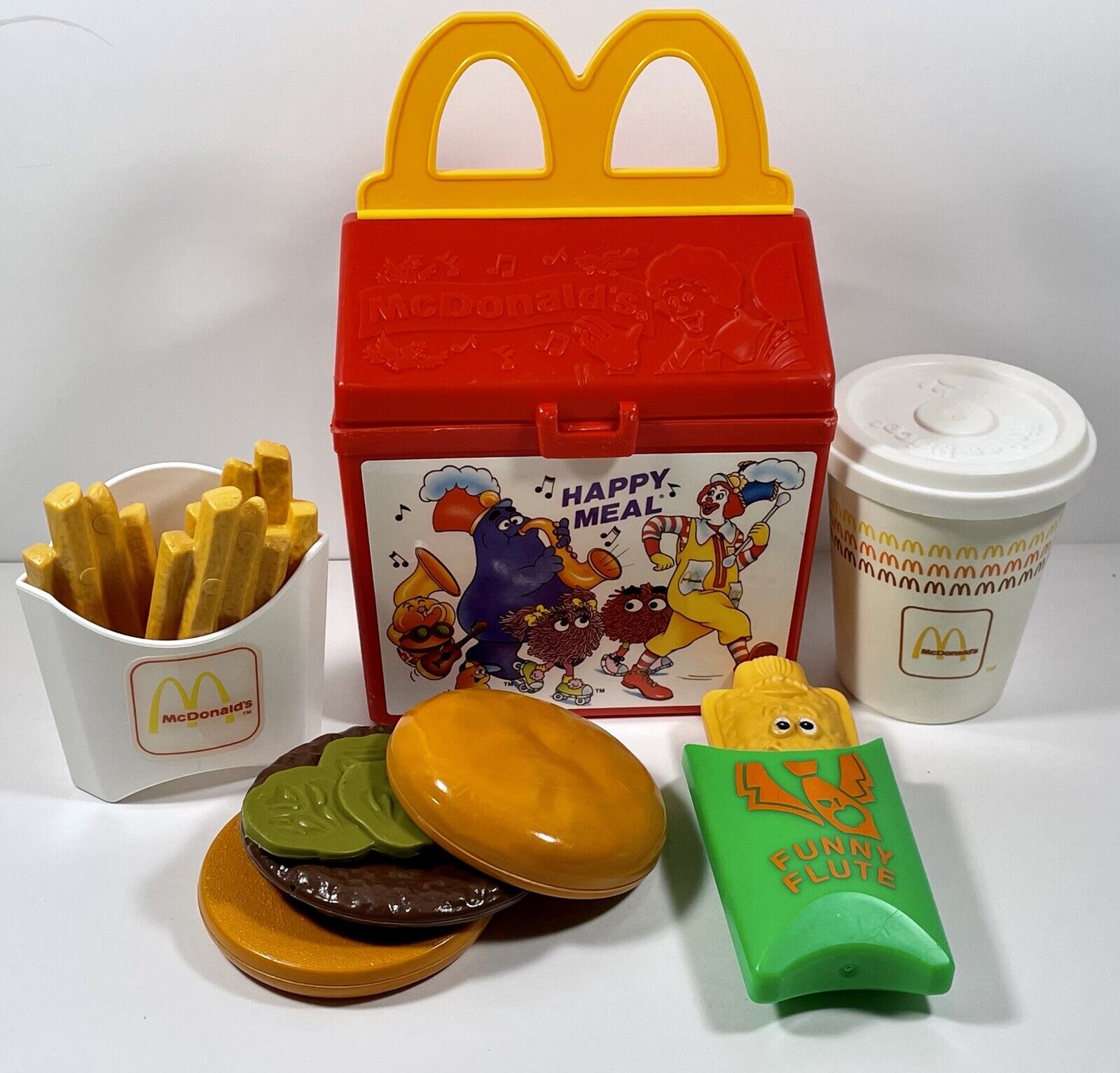 VINTAGE 1989 FISHER PRICE - FUN WITH FOOD MCDONALD\'S HAPPY MEAL - COMPLETE SET