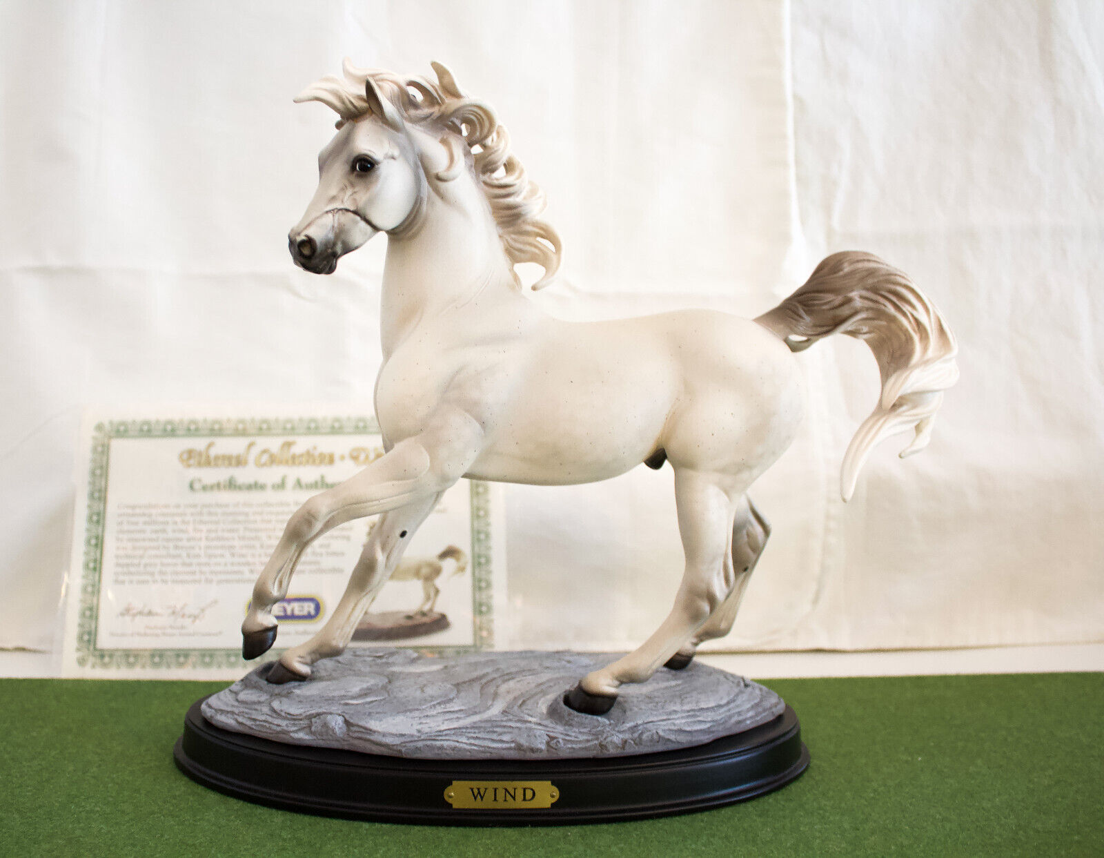 Breyer Ethereal Wind 2008 Grey Horse Limited Edition w/ COA, Stand/Base