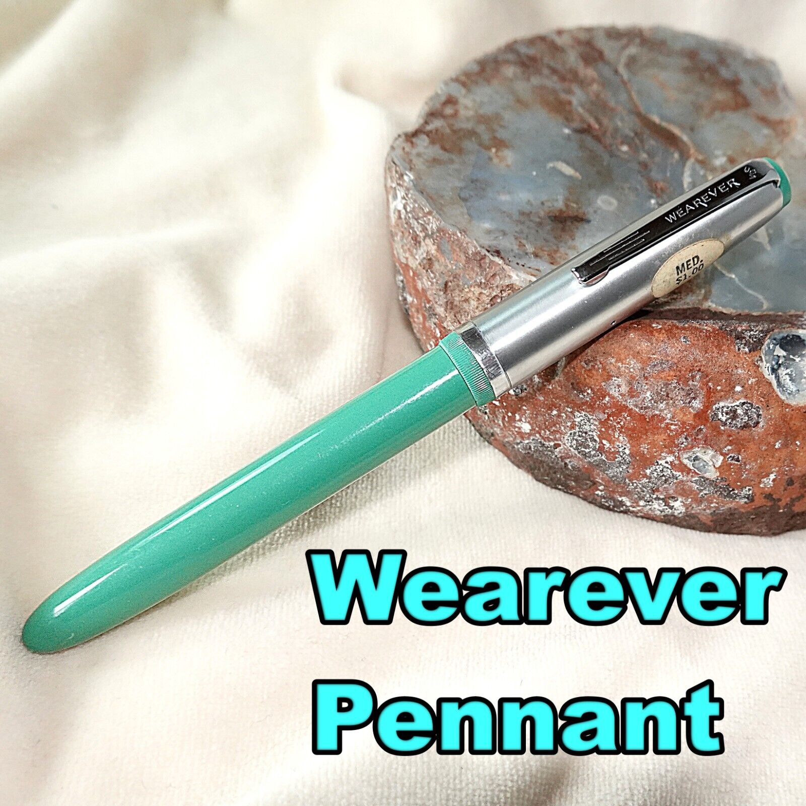 Wearever Pennant Fountain Pen Clear Feed Teal New Never Used