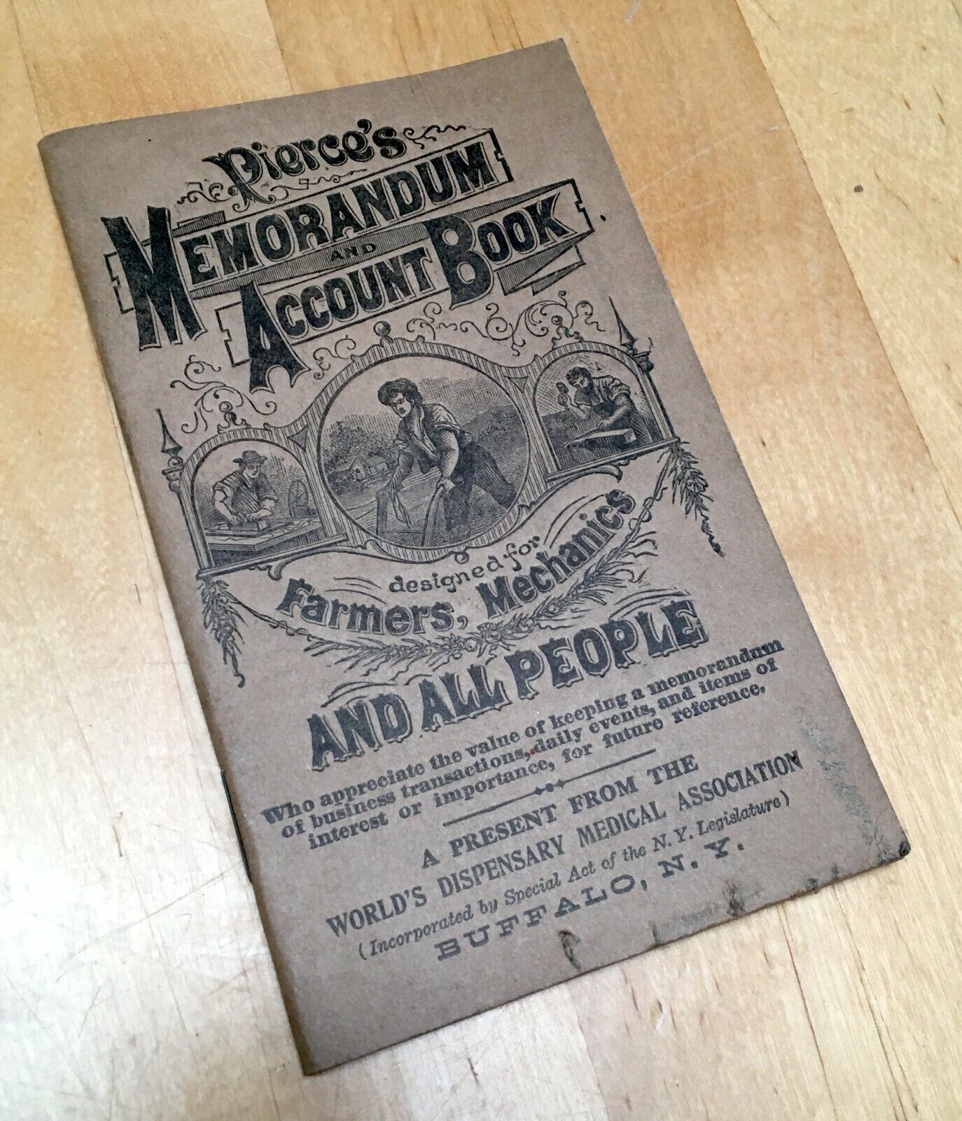 Vintage 1920s Pierce's Memorandum Account Book 1922-1923 Buffalo NY Collectible