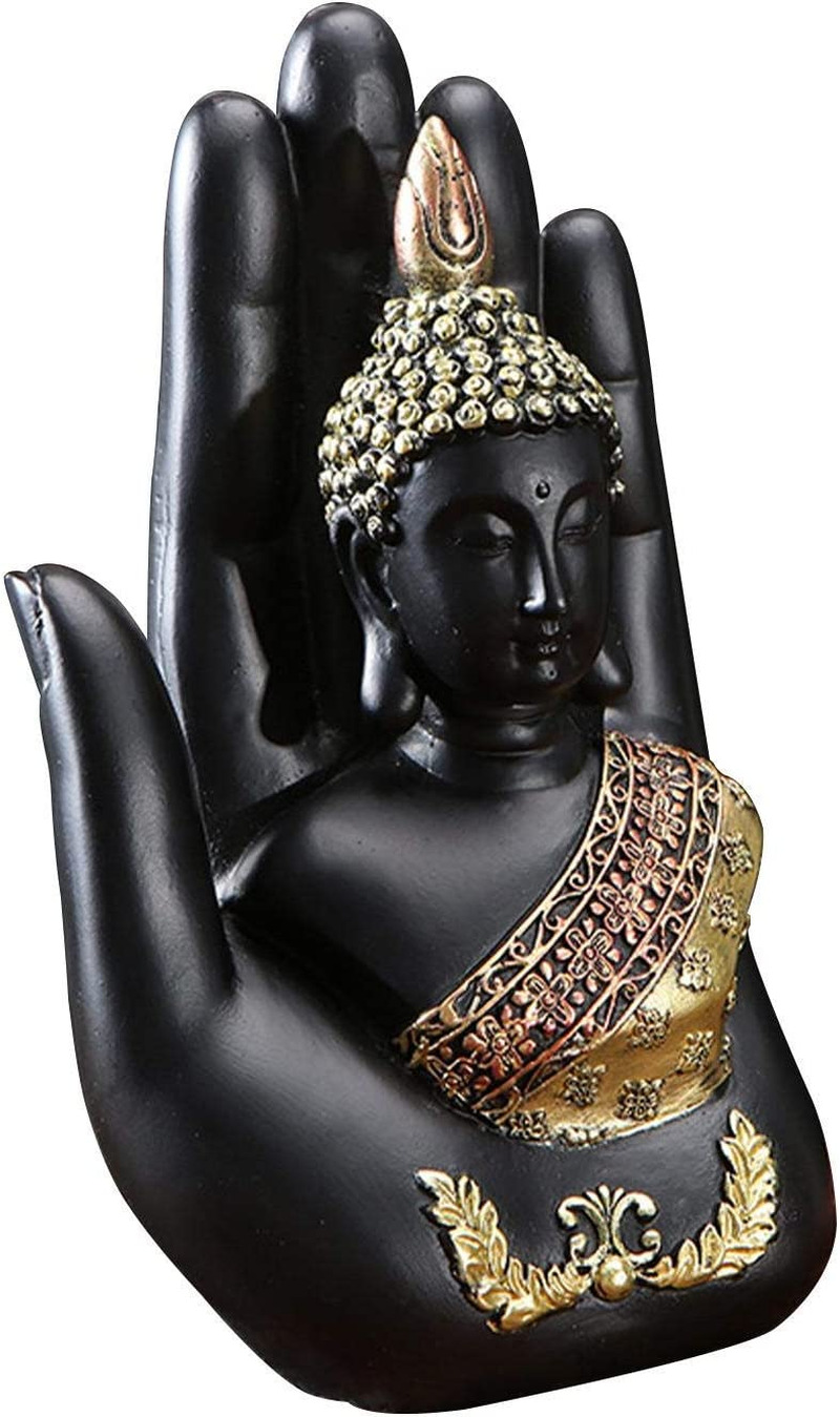 Resin Palm Buddha Statu Buddha Sitting in Hand Statue Meditating Thai Buddha