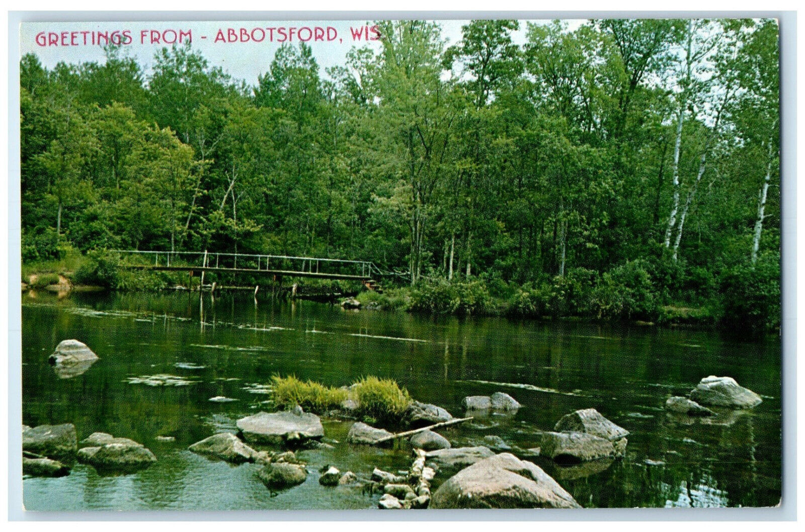 1963 Greetings from Abbotsford Wisconsin WI Vintage Posted Postcard