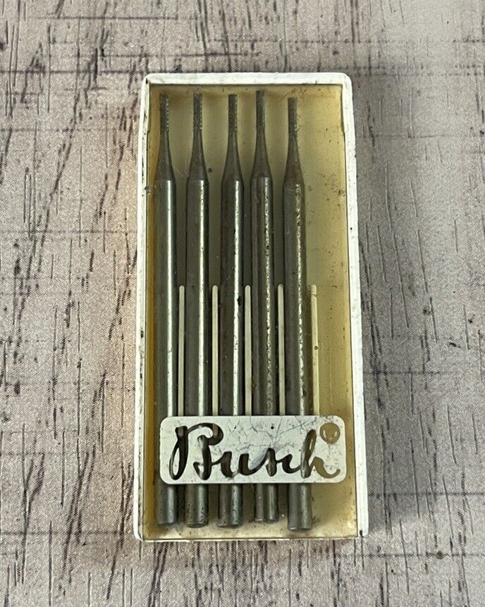 Antique Vintage 1960s 70s Busch & Co Dental Burr Drill Bits In Case EUC