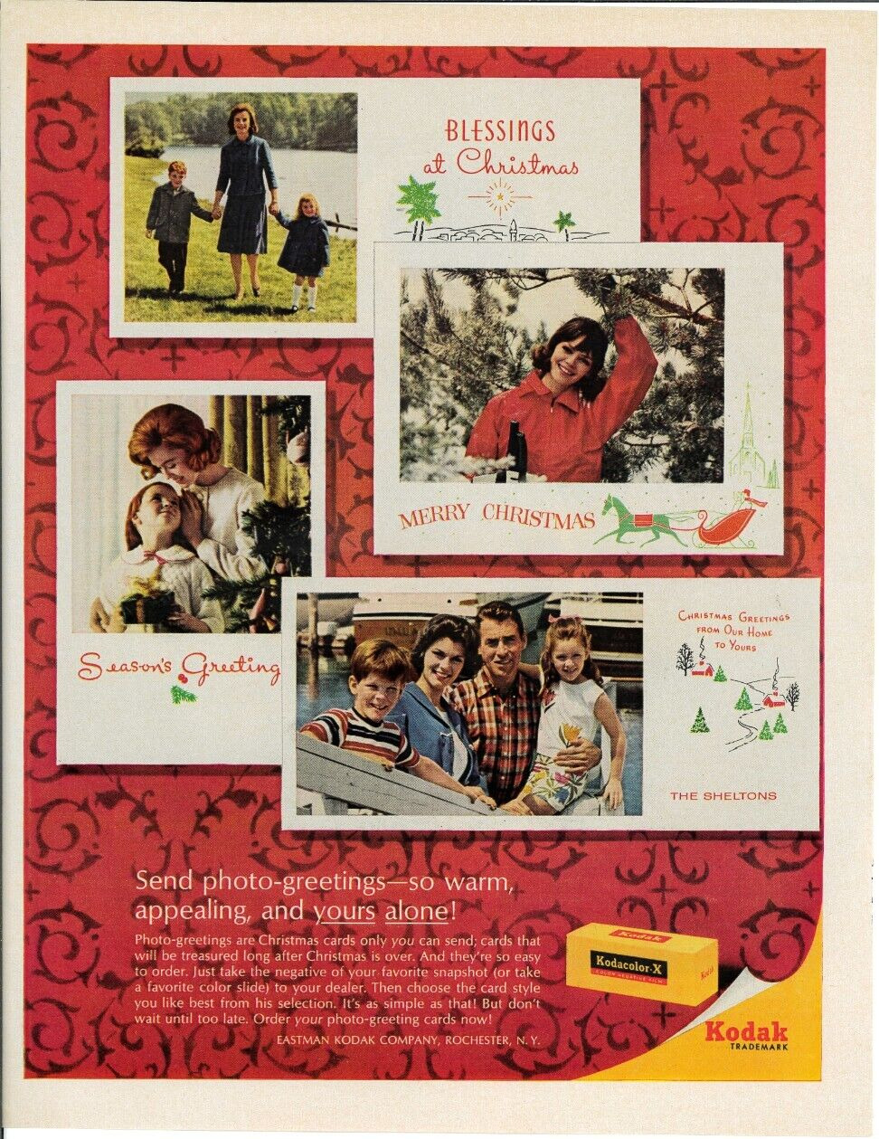 1964 KODAK Kodacolor-X Film Camera Christmas Photos Pictures Vintage Print Ad