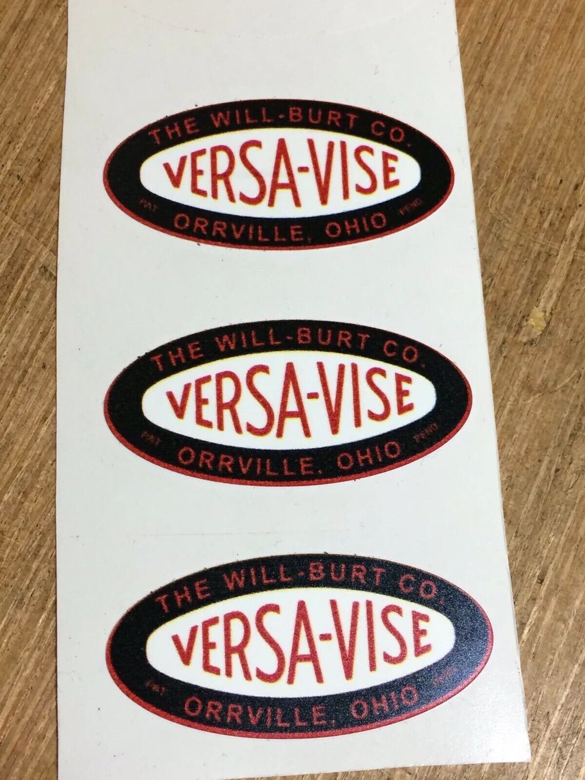 Vintage Versa -Vise Custom Vinyl Decal Only The Will-Burt Co. Vintage Vise