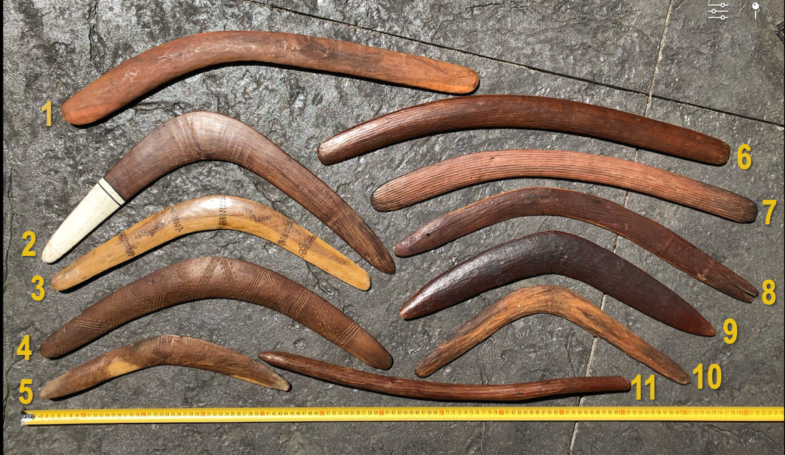 EXTREMELY RARE Antique hand-carved Aboriginal boomerang (Item #10)